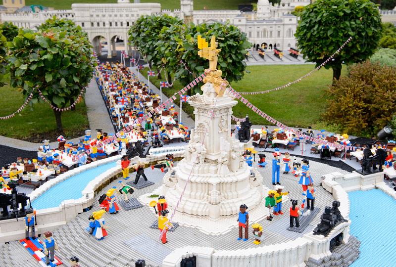 Miniature Patron's Lunch scene for Her Majesty The Queen at the LEGOLAND® Windsor Resort ahead of this weekend's celebrations.